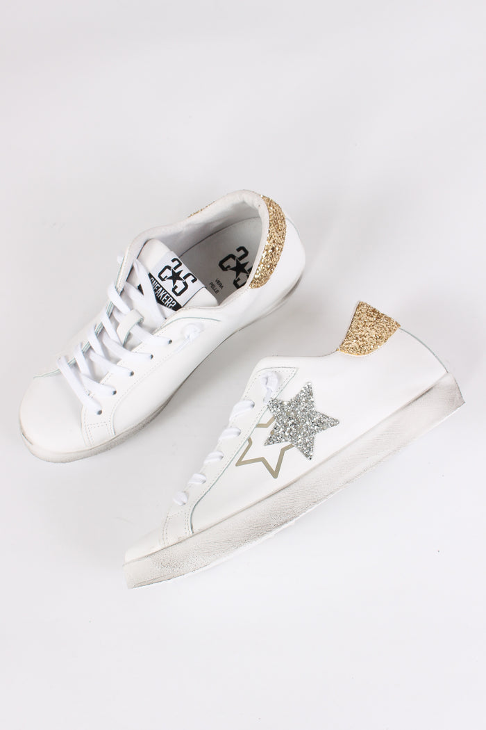 Sneakers Prime Star Glitter Bianco/argento-3