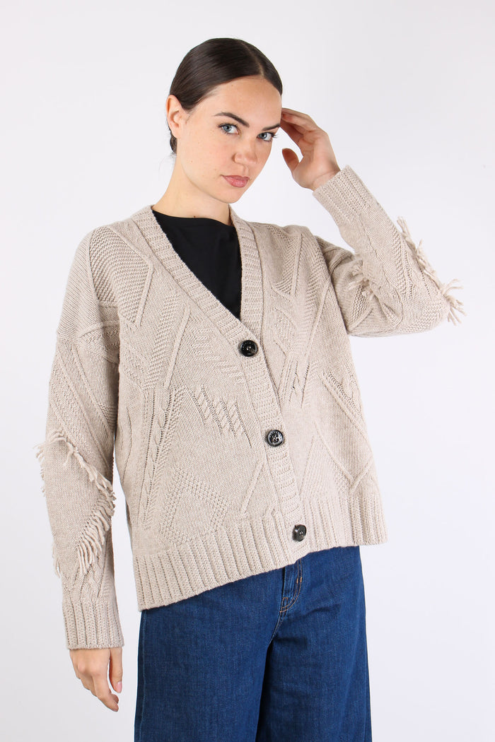 Stallo Cardigan Over Frange Casha Melange-2