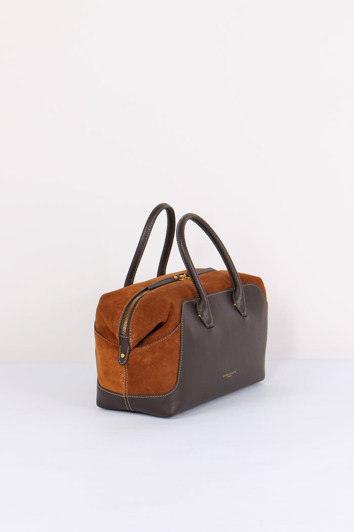 Gemma Maxi Bag Bimateriale Espresso/cognac-6