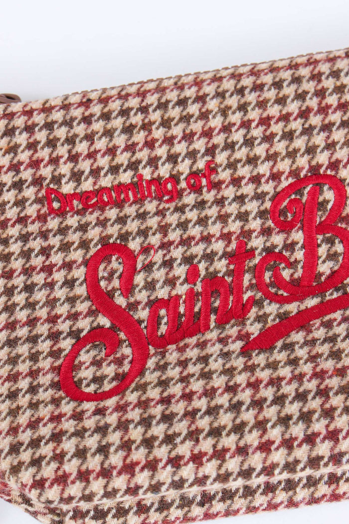 Pochette Pied De Poule Soft Rosso/beige-6