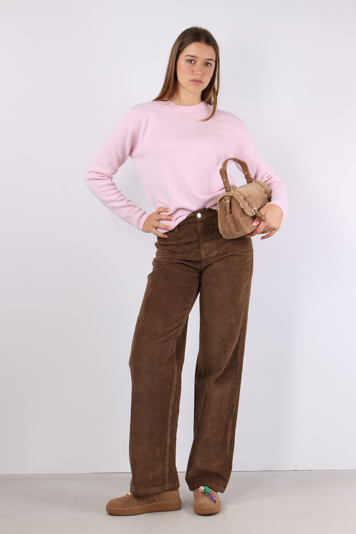 Girocollo Logo Collo Rosa