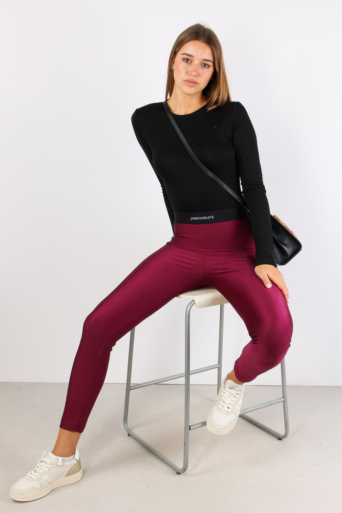 Leggins Elastico Logo Bordeaux-9