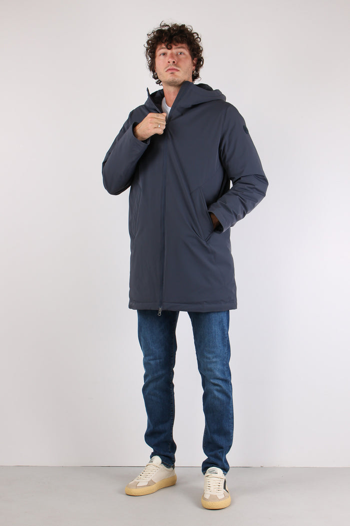 Giubbotto Parka Nylon Liscio Navy-3