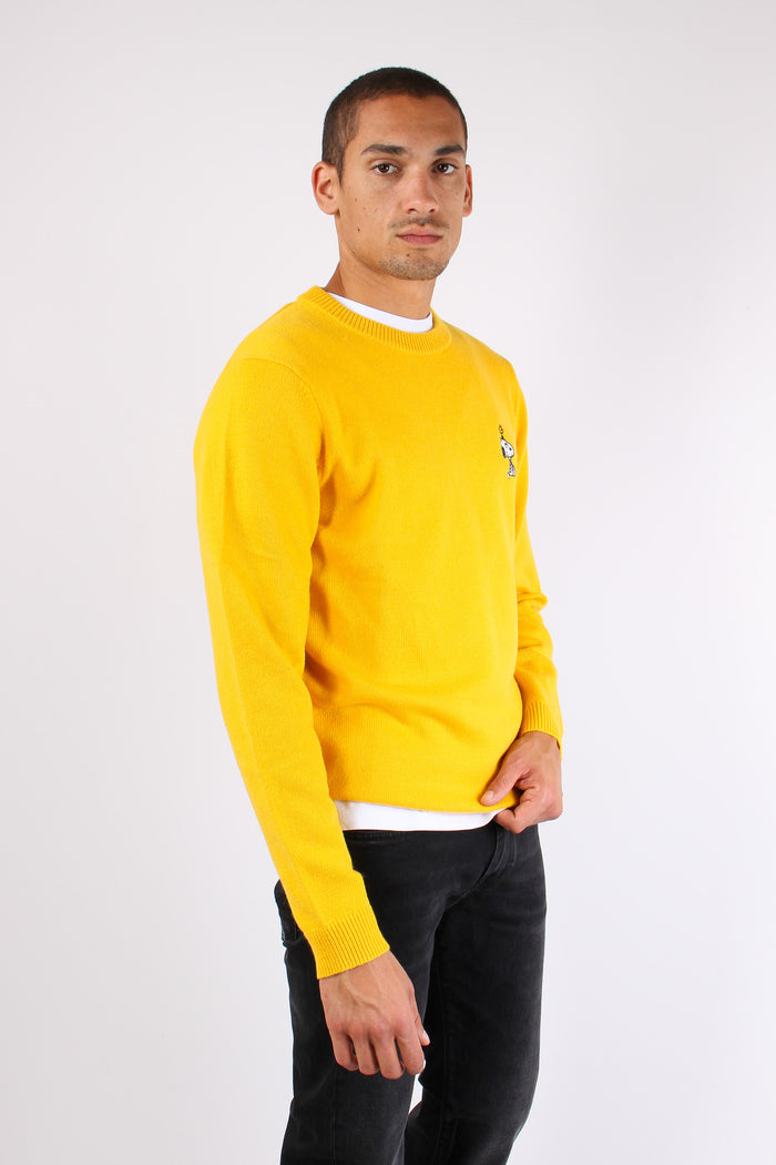 Maglia Logo Ricamo Laterale Giallo-5