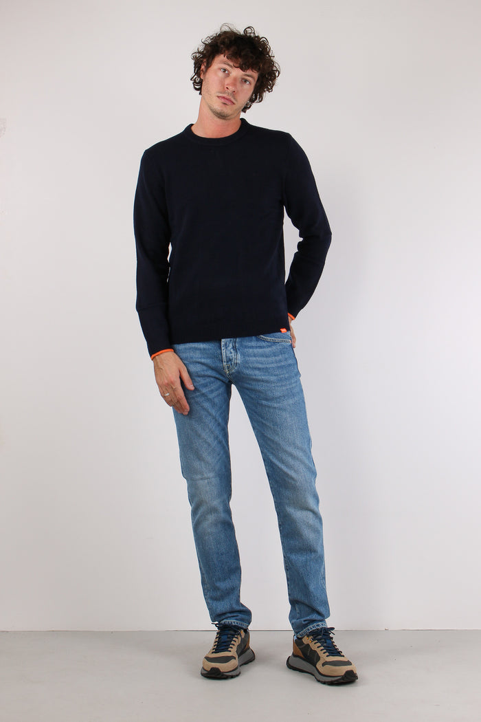 Maglia Lana Logo Navy Blue