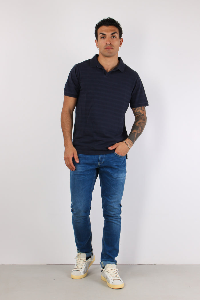 T-shirt Polo Cotone Blue-5