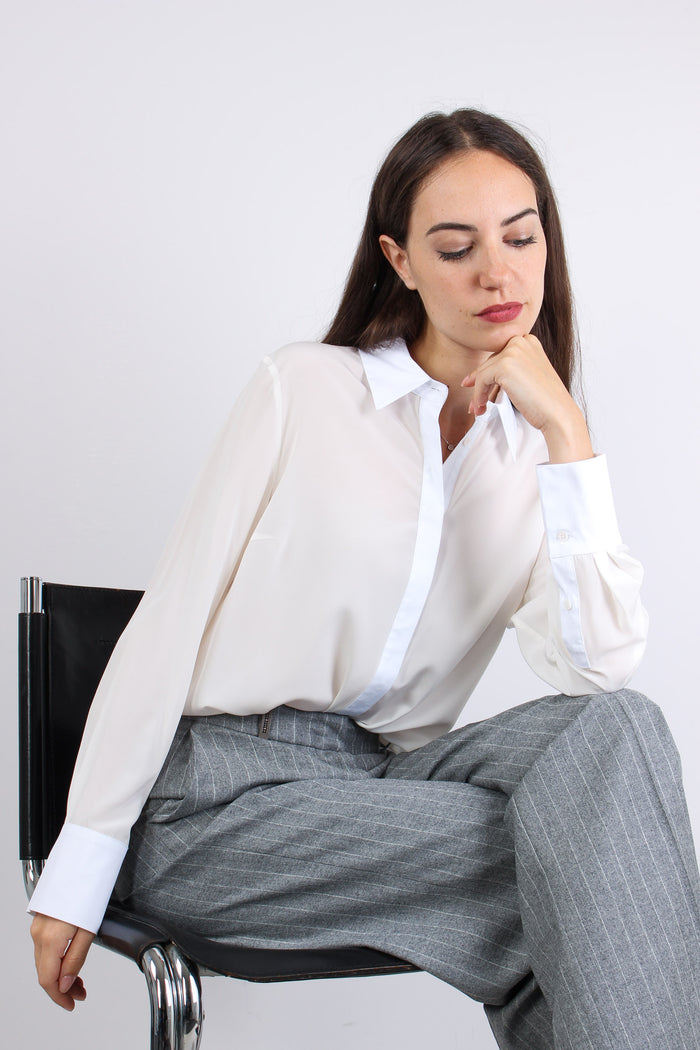 Camicia Polsino Alto Bianco