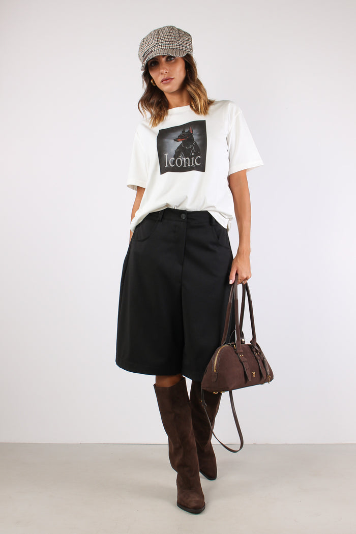 T-shirt Stampa Doberman Bianco-5