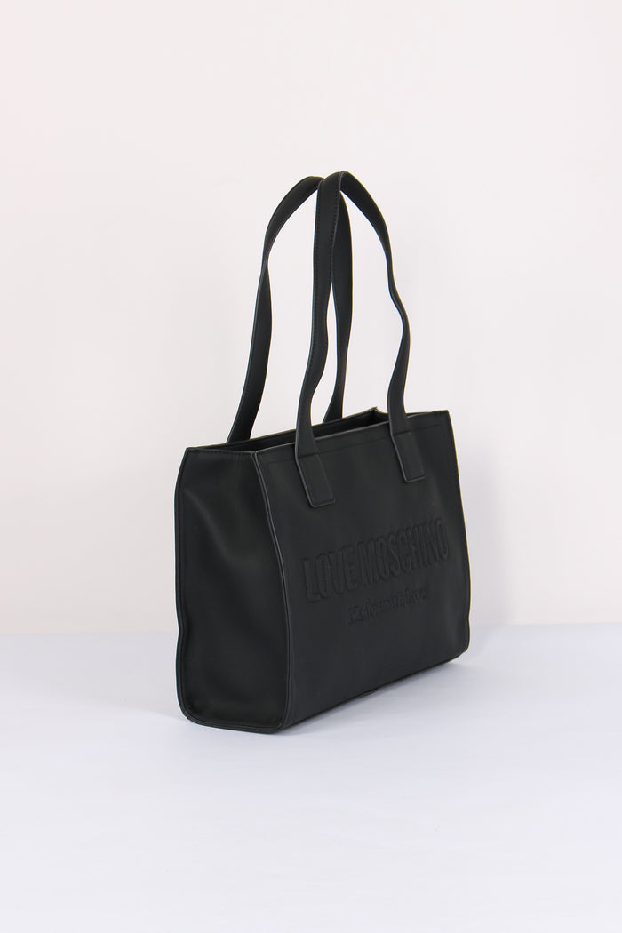 Shopping Rigida Effetto Denim Denim Nero-6