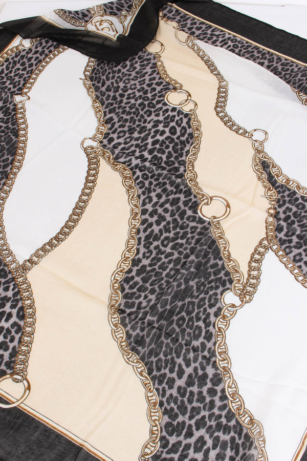 Foulard Catena Animalier Nero-2