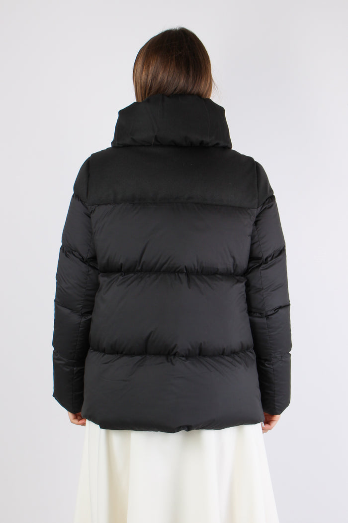 Piumino Zip Bimateriale Black-6