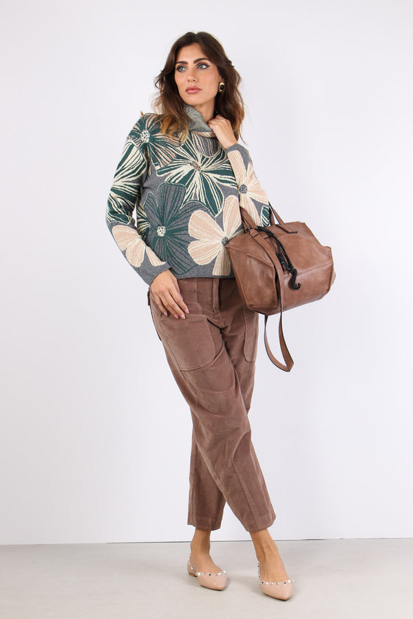 Collo Alto Stampa Grigio