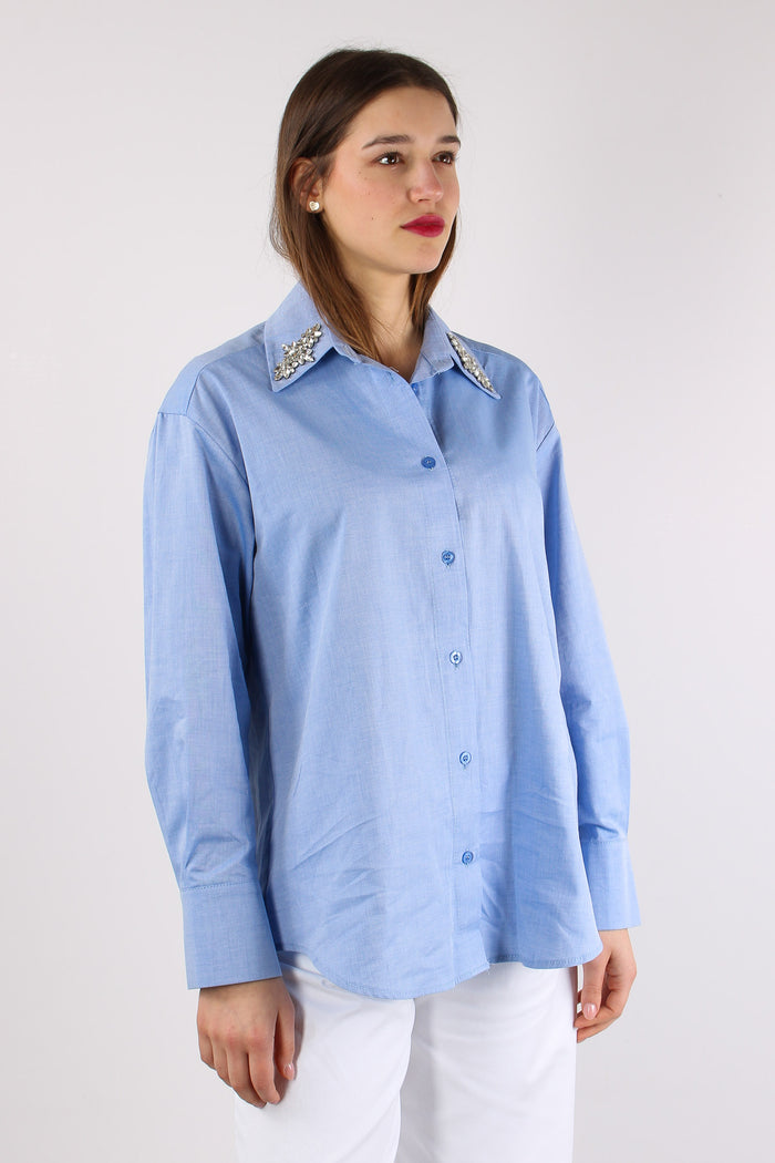 Camicia Over Castone Azzurro-9