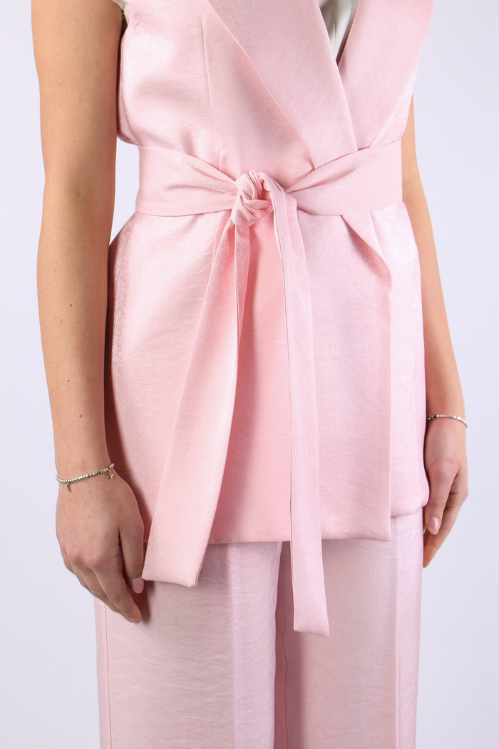 Gilet Tessuto Cangiante Rosa-8