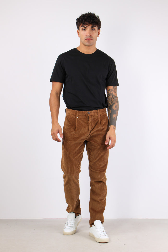 Pantalone Velluto Pences Cognac