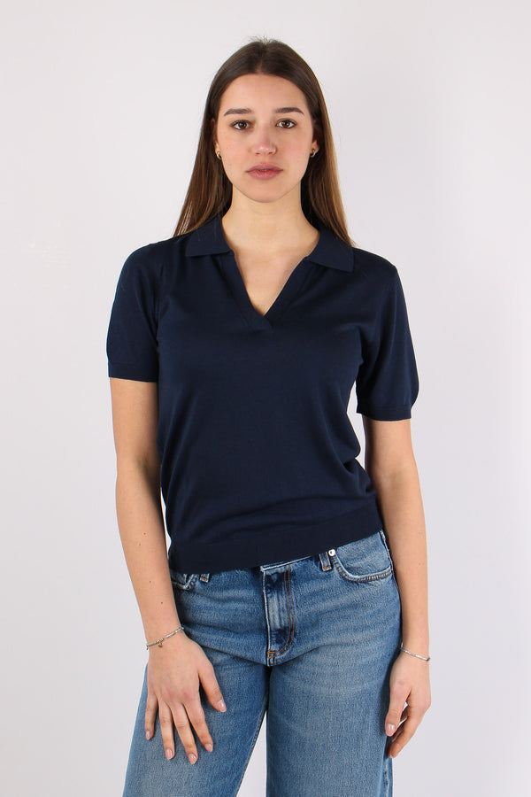 Polo Scavo V Viscosa Blu-2