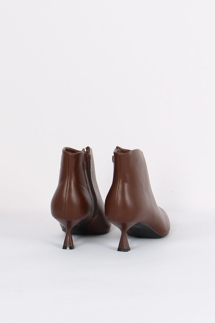 Tronchetto Tacco Basso Spillo Brown-3