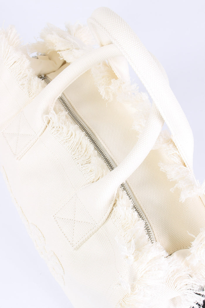 Shopping Media Frange Canvas Bianco-5