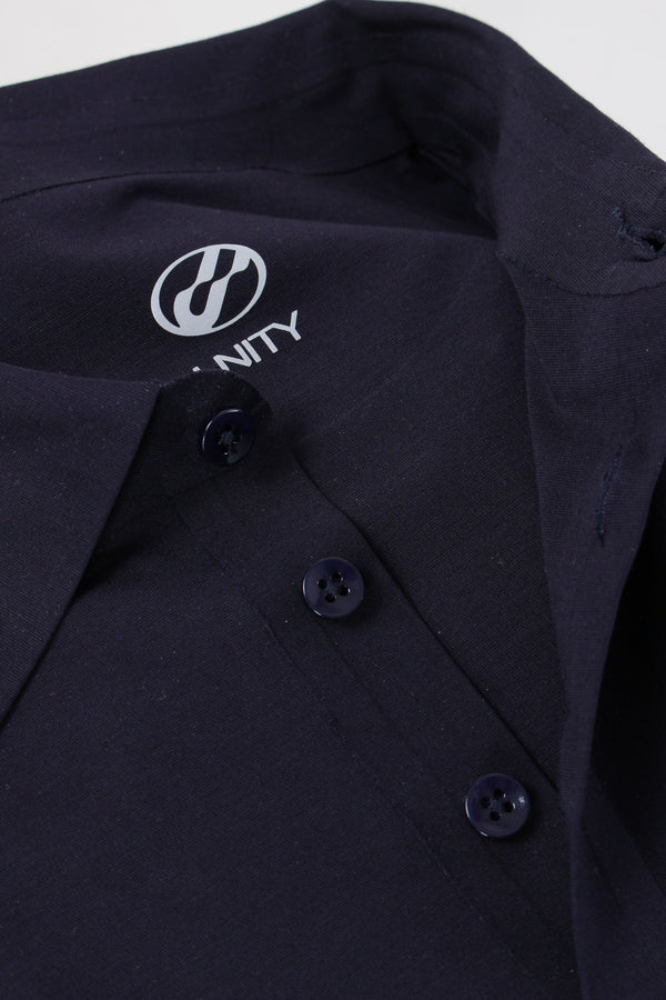 Camicia Tessuto Tecnico Blu Navy-2