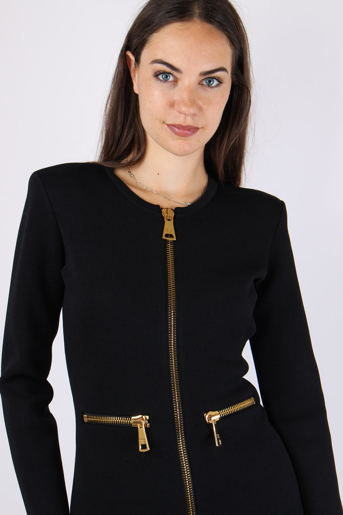 Maglia Tricot Multi Zip Nero-7