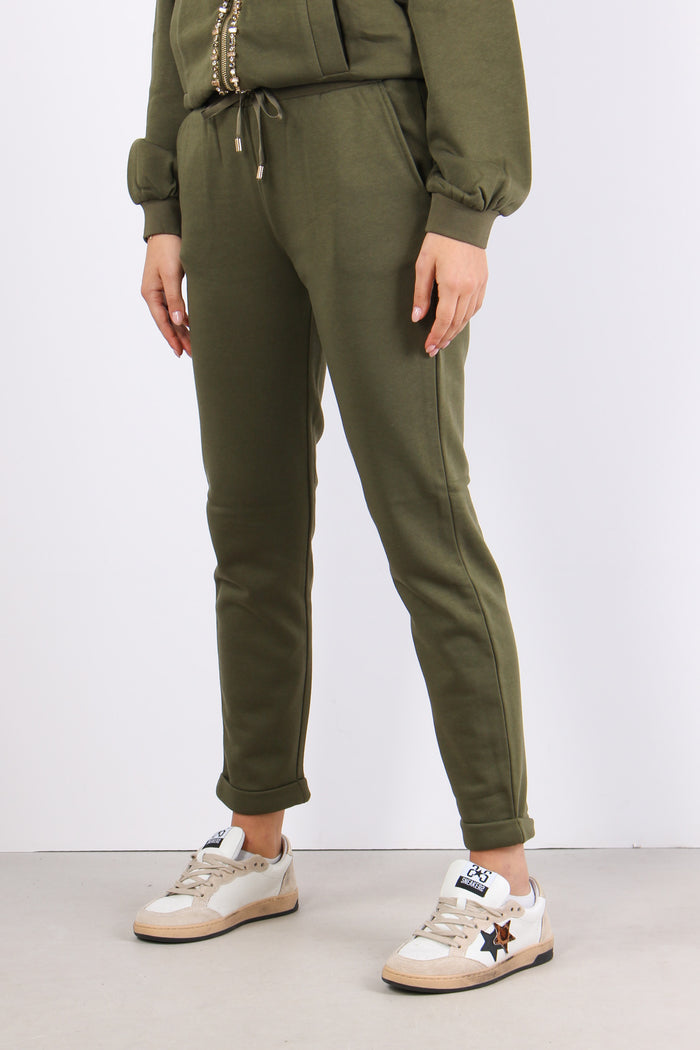 Pantalone Felpa Basico Olive Night-3