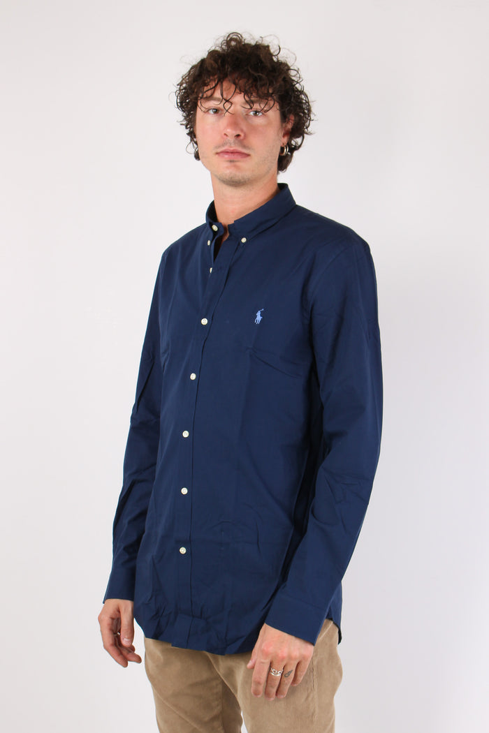Camicia Slim Popeline Newport Navy-4