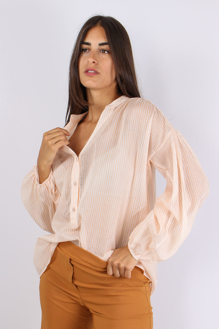 Camicia Mussola Riga Beige/panna-7