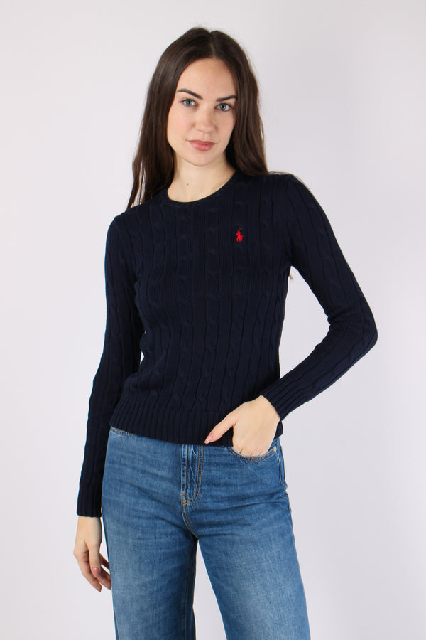 Pullover Girocollo Trecce Hunter Navy-2
