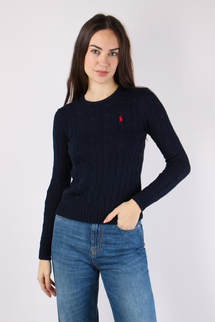 Pullover Girocollo Trecce Hunter Navy-2