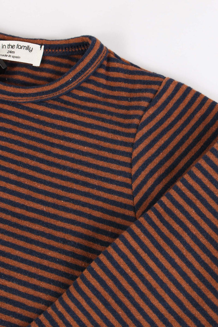 T-shirt Ml Micro Riga Castagna/blu-3