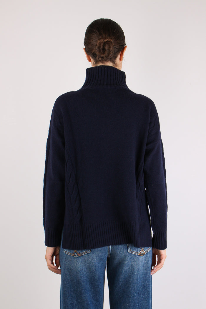 Collo Alto Treccia Navy-5