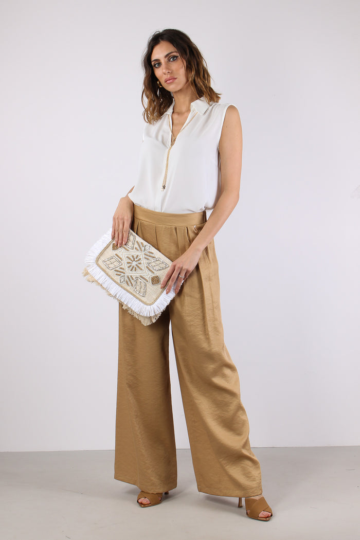 Jeanne Blusa Smanicata Catena Milk-5