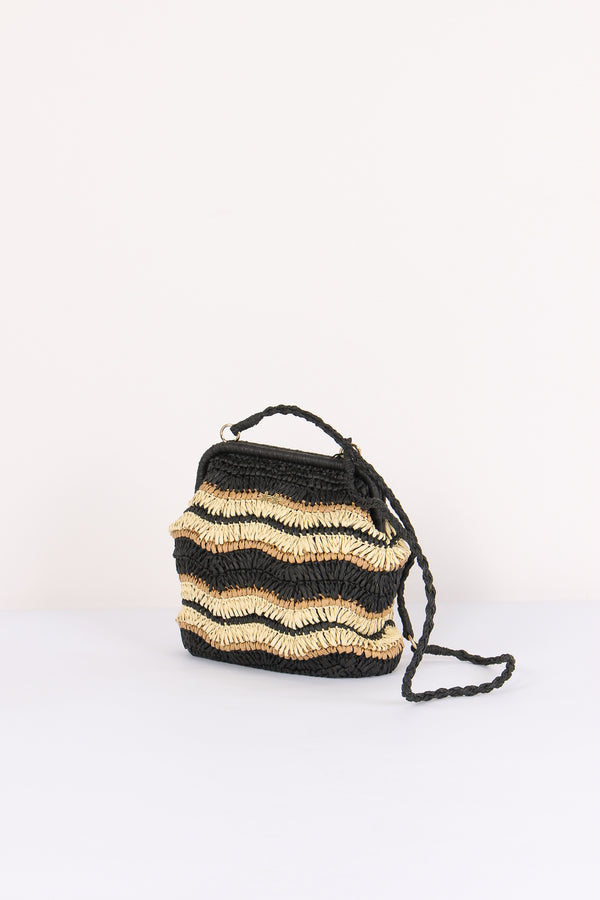 Pochette Paglia Rigida Riga Nero-2