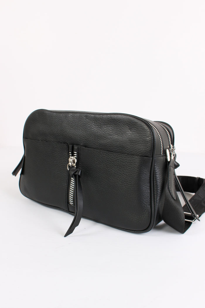 Alyssa Tracolla Doppia Zip Tas Black-5