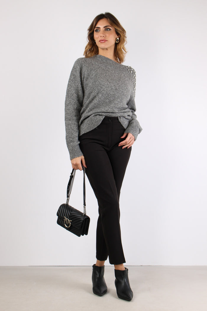 Maglia Scollo Barchetta Grigio-4