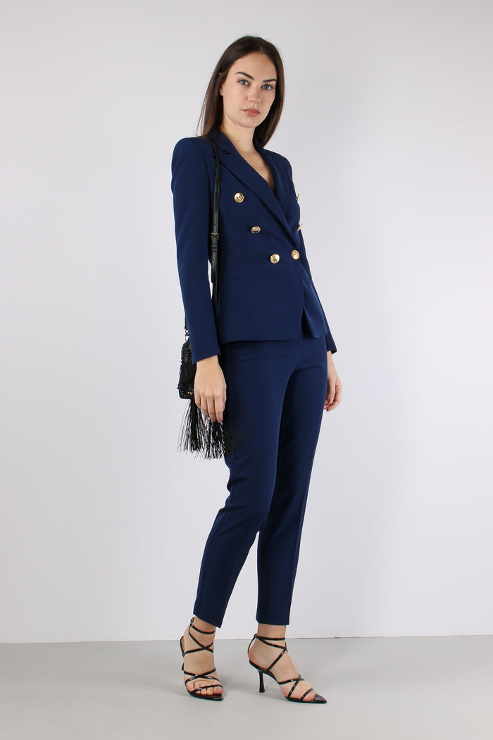 Pantalone Sigaretta Tessuto Tecnico Navy-5