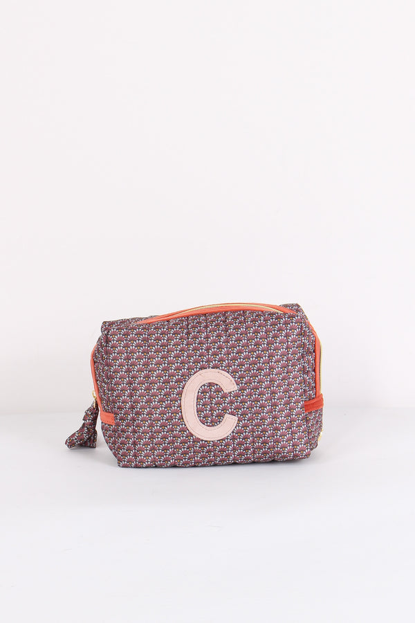 Pochette Patch Lettera C Fango/corallo
