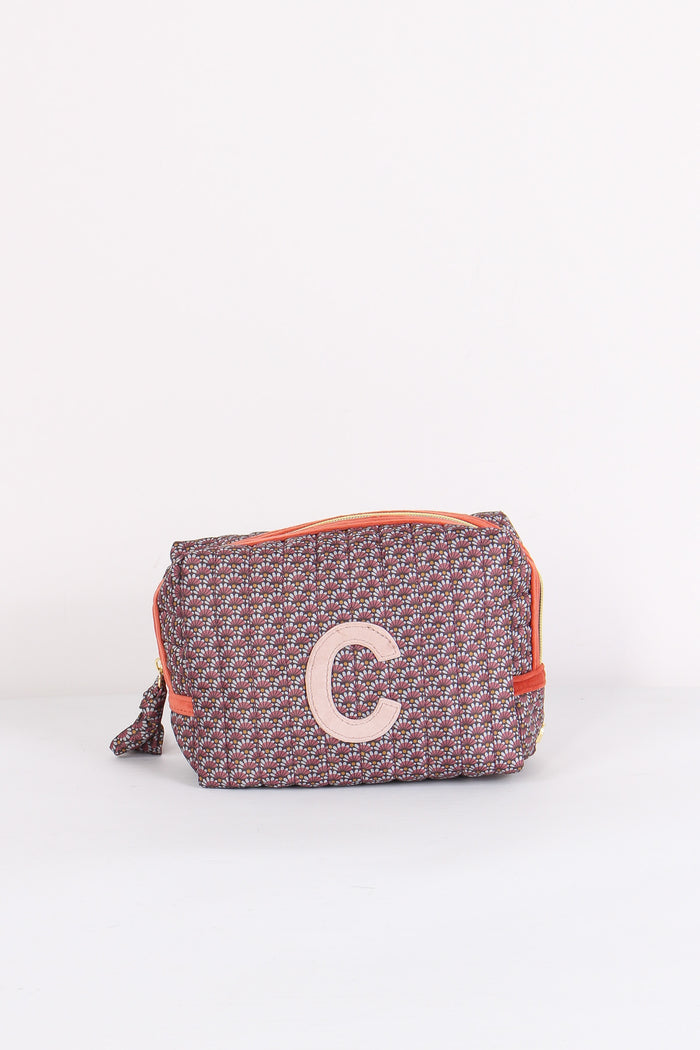 Pochette Patch Lettera C Fango/corallo