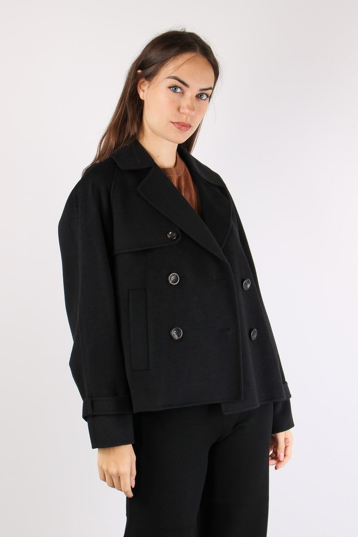 Nupar Cappotto Corto Lana Nero-4