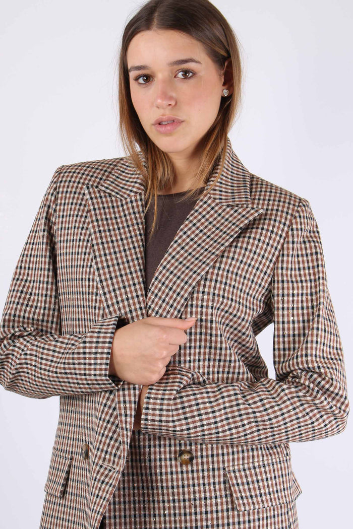Giacca Scozzese Paillette Cammello/moro-7