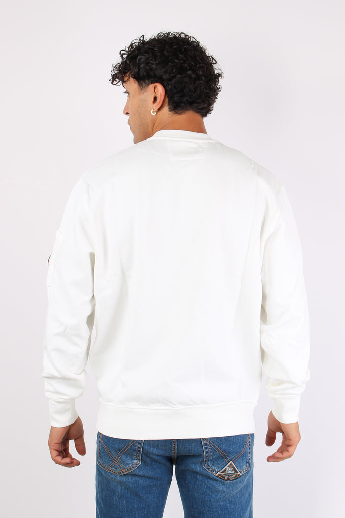 Felpa Girocollo Gauze White-4