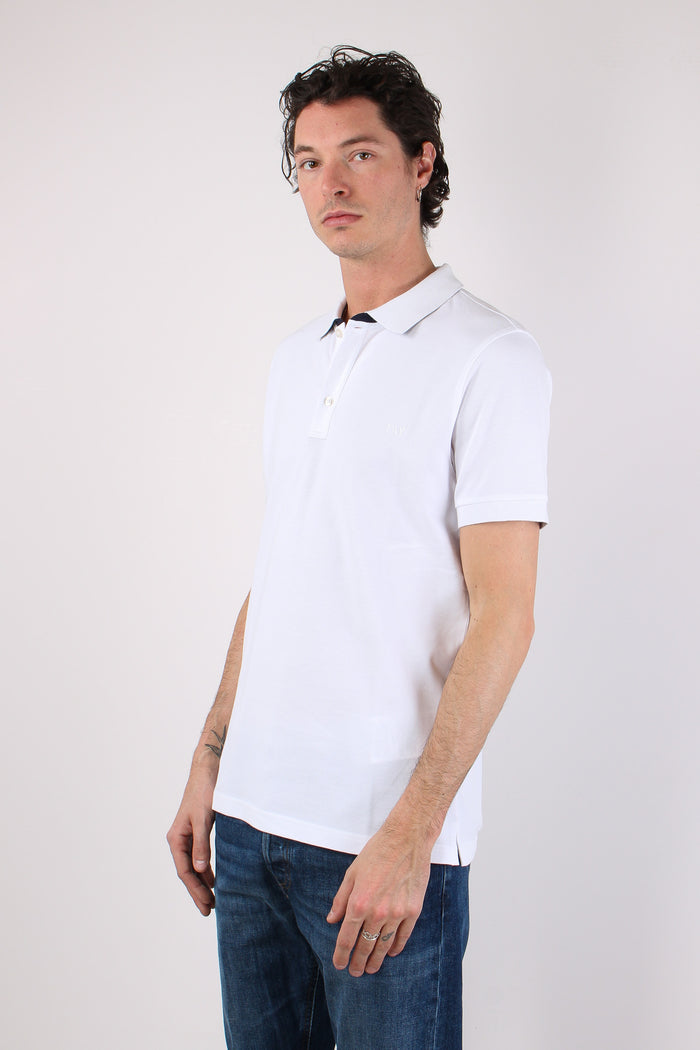 Polo Colletto Contrasto Bianco-2