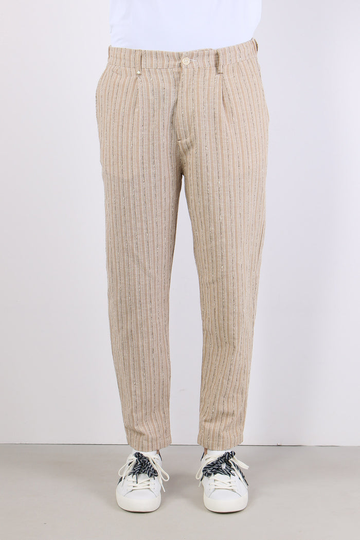 Pantalone Riga Jacquard Beige-2