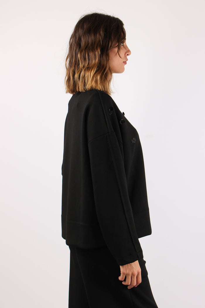 Felpa Modal Inserto Paillettes Nero-5