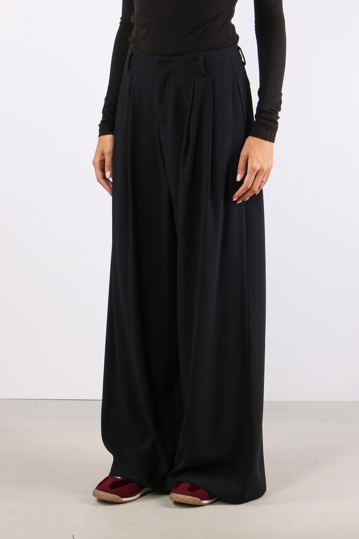Pantalone Pences Crepe Nero-4