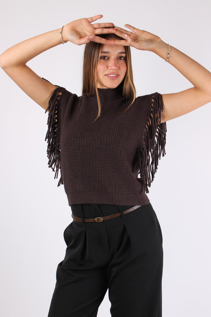 Gilet Punto Pannocchia Frange Moro-5