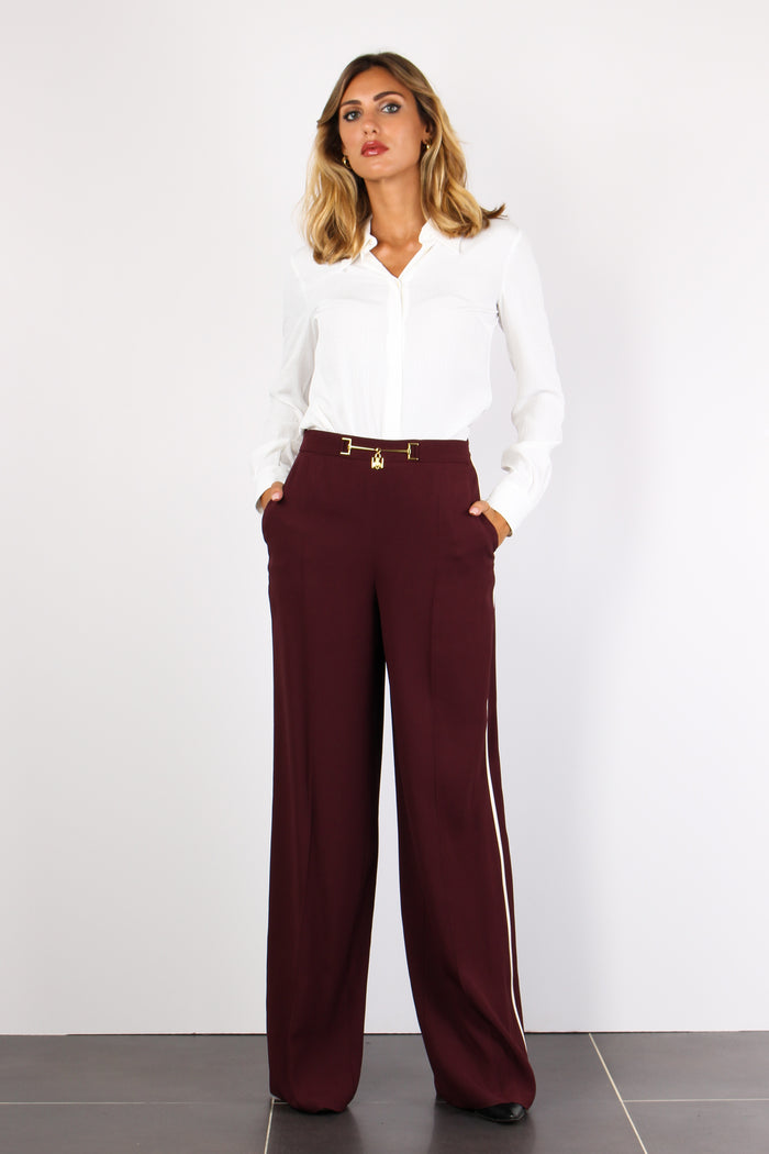 Pantalone Palazzo Charm Rouge Noir/burro