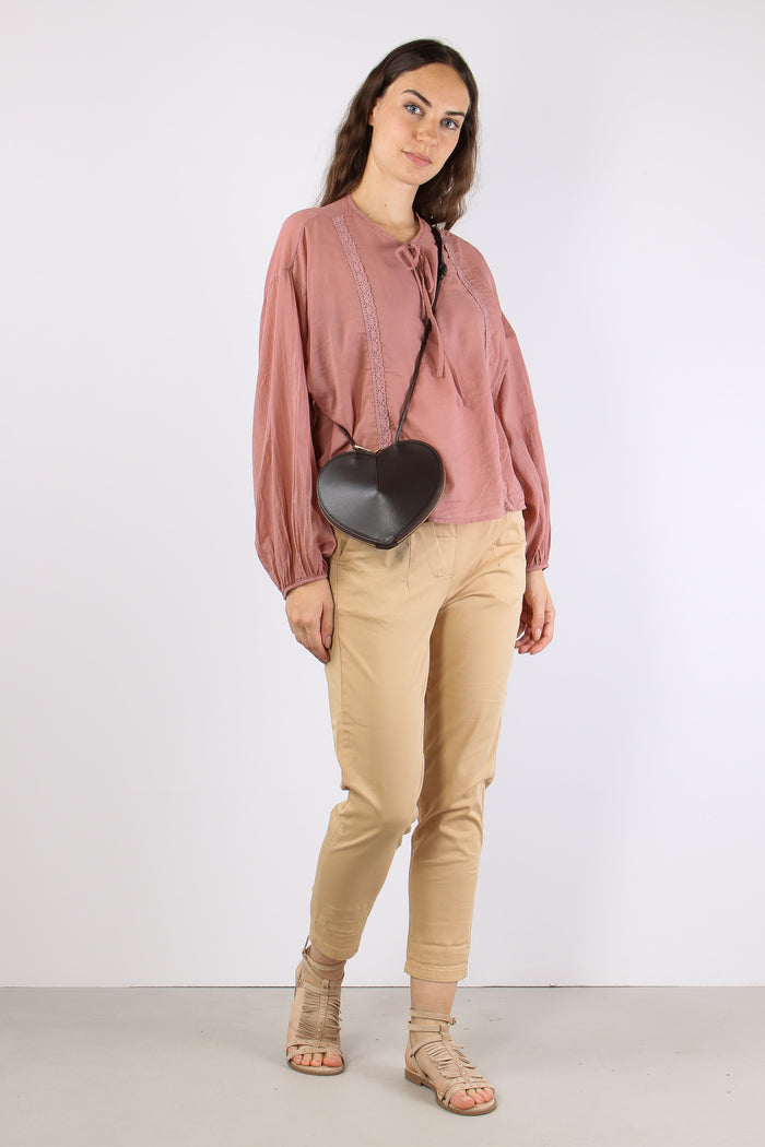 Blusa Mussola Inserto Macrame Rosa-6