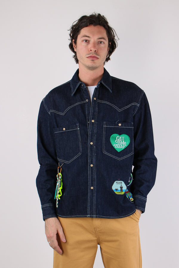 Camicia Over Denim Patch Denim