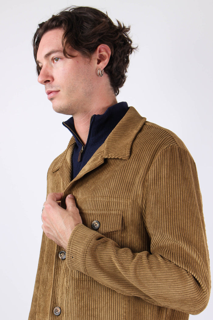 Spillo Giacca Camicia Velluto Cammello-5